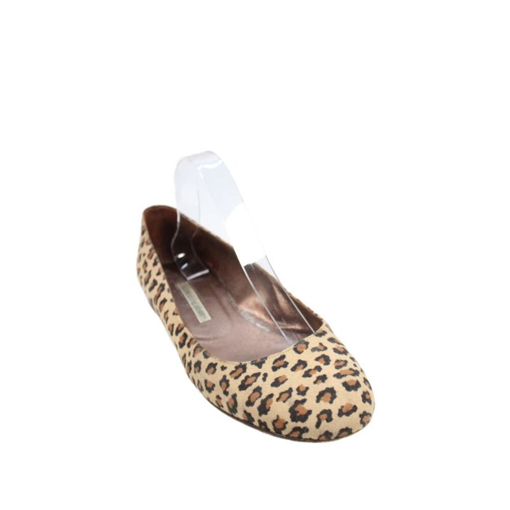 Manolo Blahnik Womens Animal Print Ballet Flats Beige Black Size 41.5 11.5